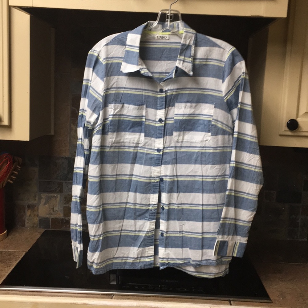 Cato LS light cotton button down shirt striped